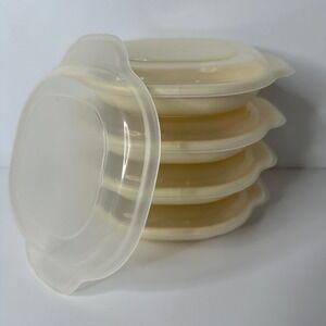Rubbermaid Microwave Heatables 4 Dishes 0061 Almond 5 Lids 0062 Containers Stack